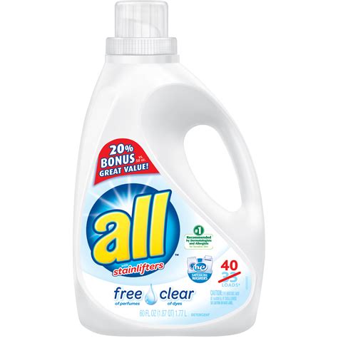 All Free Clear with Stainlifters 40 Loads Liquid Laundry Detergent 60 ...