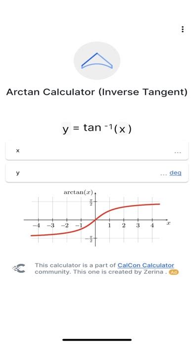 Arctan Calculator | Apps | 148Apps