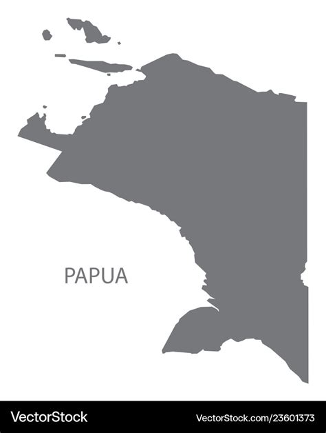 Papua indonesia map grey Royalty Free Vector Image