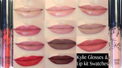 KYLIE JENNER LIP KITS/GLOSSES REVIEW + SWATCHES ON PALE SKIN - YouTube