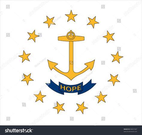 Rhode Island State Flag Stock Vector 90657307 - Shutterstock