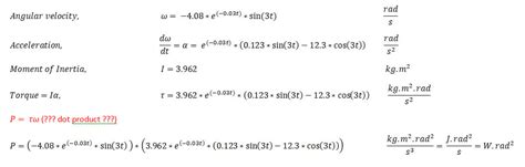 Rotational Power = torque (τ)*(ω) angular velocity? - Problem with units - Physics Help Forum