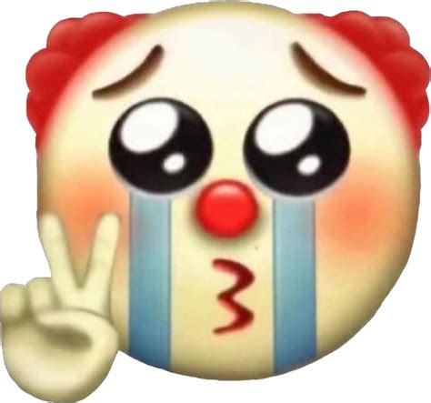 #clown #sad #emoji #crying #cry #funny #meme #funnymeme - Crying Clown Emoji Meme Clipart - Full ...