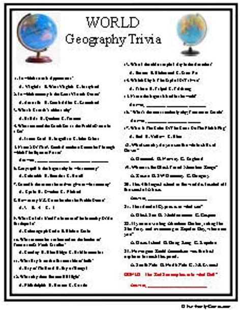 Geography Trivia Questions And Answers Easy - img-geranium