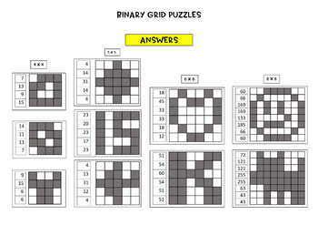 Binary Number Grid Puzzles - FREE by Pooley Productions | TpT