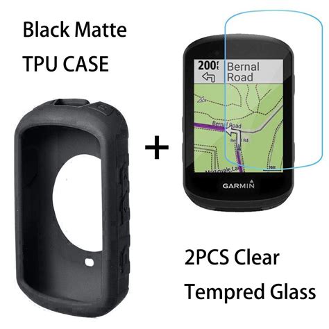 For Garmin Edge 830 530 1030 Plus GPS Bike Slip-proof Anti-knock Silica Gel Case And 2PCS Clear ...