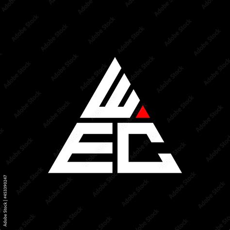 WEC triangle letter logo design with triangle shape. WEC triangle logo ...