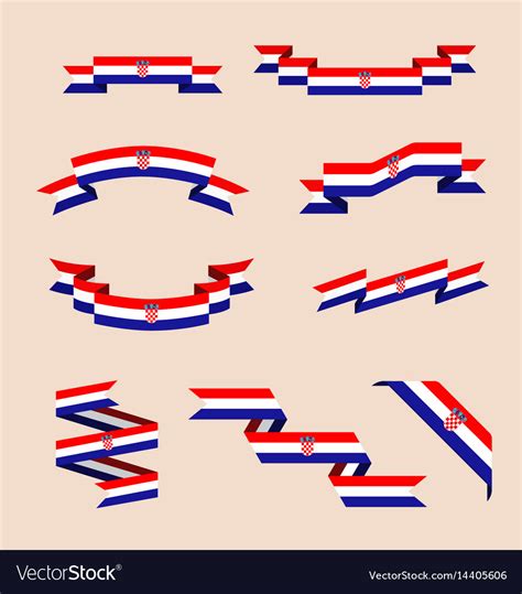 Ribbons or banners in colors of croatian flag Vector Image