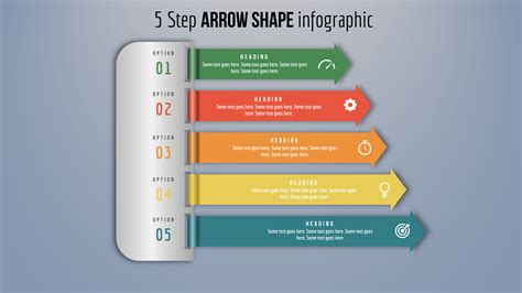 25.PowerPoint 5 Step ARROW shape infographic - PowerUP with POWERPOINT