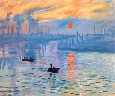 Hand Painted Claude Monet Impression Sunrise Painting Reproduction on ...