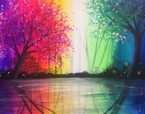 Rainbow Reflections - Pinot's Palette Painting