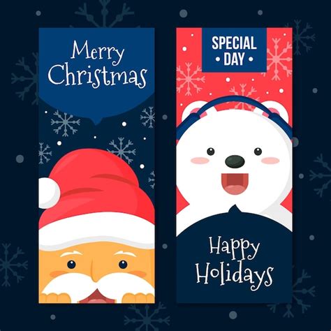 Free Vector | Flat design christmas banners template