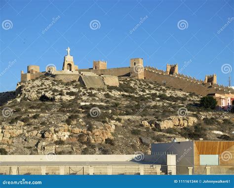 Arabic castle in Almeria editorial stock image. Image of castle - 111161344