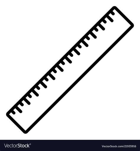 Ruler tool line icon outline sign linear style Vector Image