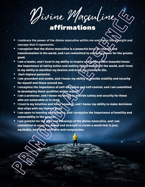 Divine Masculine Affirmations Digital Download - Etsy