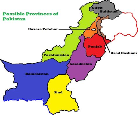 Language and possable provinces of Pakistan: Proposed provinces of Pakistan and Hindkowan