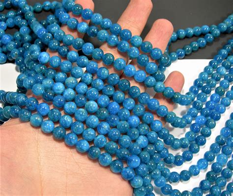 Blue Apatite 8mm Round Beads Full Strand 49 Beads | Etsy Canada