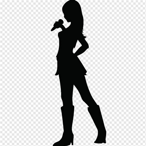 Singer Music Singing Female, silhouettes, monochrome, arm, silhouette ...