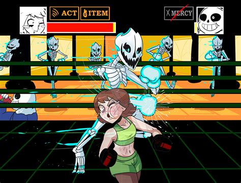 Chara vs sans on punch-out style (by Netto-Painter on deviantart) : r/Undertale