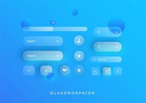 Kit UI - Glassmorphism trend on Behance | Ui design inspiration, Ui design trends, Ui design