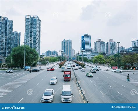 Street View in Downtown Chengdu, China Editorial Image - Image of ...