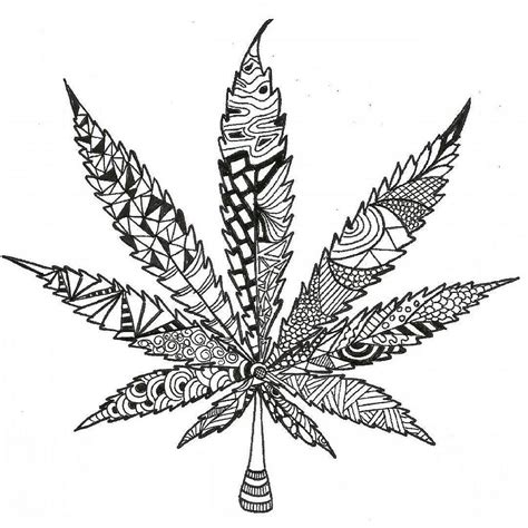 √ Simple Weed Leaf Drawing