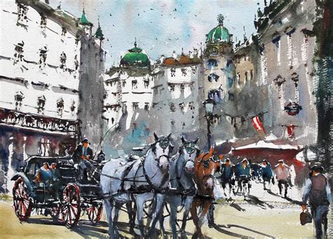 Horses in Vienna Painting by maximilian damico | Saatchi Art