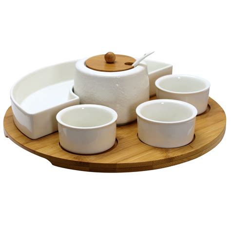 Elama Signature 8 Piece Appetizer Serving Set with 4 Serving Dishes ...