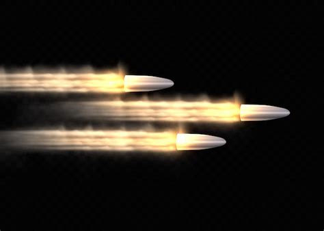 Premium Vector | Gunshots, bullet in motion, military smoke trails ...