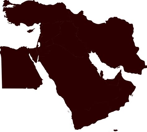 File - Middleeast Blacky - Svg - Middle East Map Svg Clipart - Large Size Png Image - PikPng