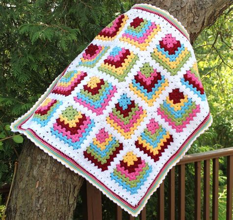 Mitered Granny Square Baby Blanket | Big A, Little A