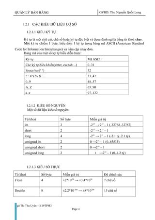 Đồ Án Quản Lý Bán Hàng bằng C++ | PDF