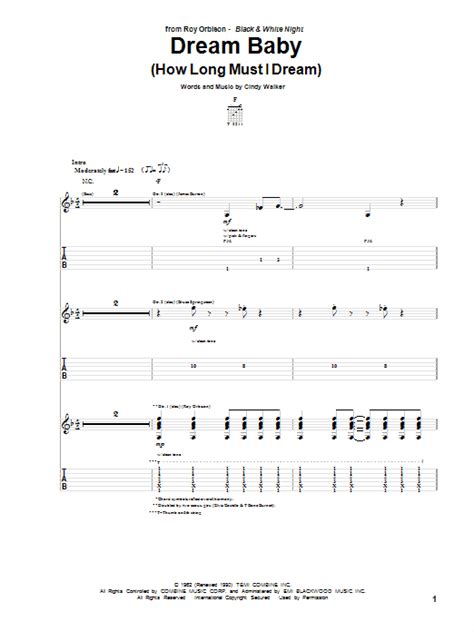 Dream Baby (How Long Must I Dream) by Roy Orbison - Guitar Tab - Guitar Instructor