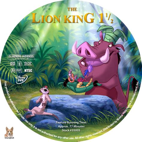 The Lion King 1 1/2 dvd labels (2004) R1 Custom