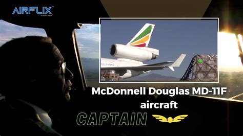 Flight briefing with the Captain of MD-11F cockpit | flight ET3718 ...