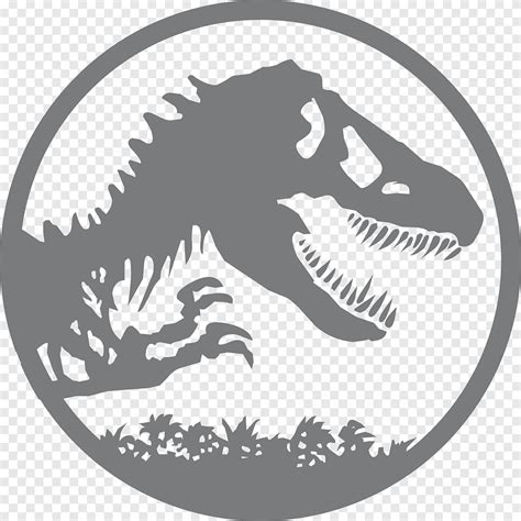 Graphics Logo Jurassic Park Dinosaur Silhouette, jurassic world icon, logo, monochrome png | PNGEgg