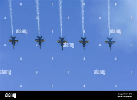 Blue Angels Flying in Formation Stock Photo - Alamy