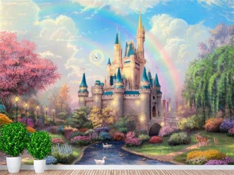 Princess Castle Baby Wallpaper Wall Sticker Princess Fairytale Castle Kids Room Decor Child ...