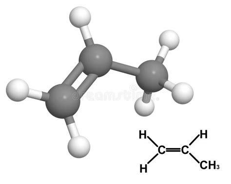 Propylene Molecule With Chemical Formula Stock Illustration ...