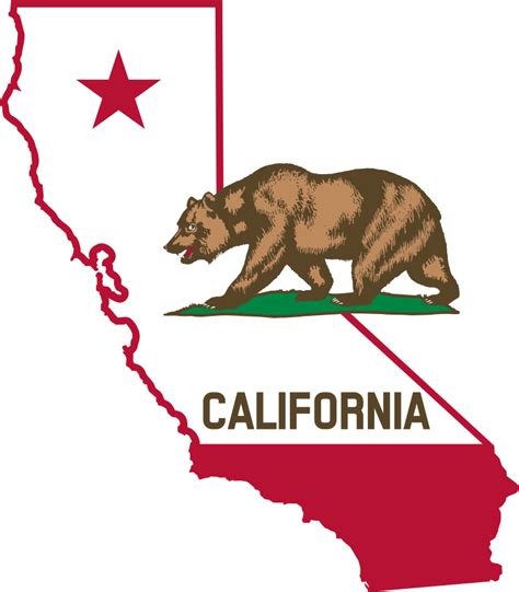 California - Outline and Flag - Openclipart