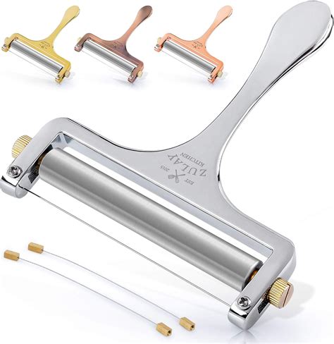 Zulay Cheese Slicer with Adjustable Thickness – Heavy Duty Stainless Steel Cheese Slicers with ...