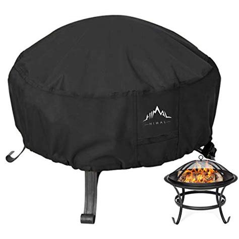 Himal Outdoors Fire Pit Cover- Heavy Duty Waterproof 600D Polyster with Thick PVC Coating, Round ...