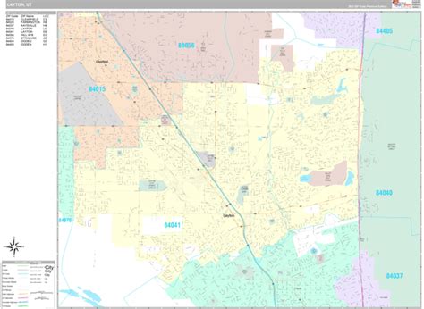 Layton Utah Wall Map (Premium Style) by MarketMAPS - MapSales