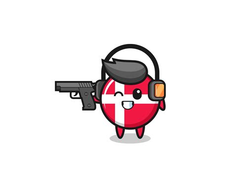 illustration of denmark flag cartoon doing shooting range 4643127 ...