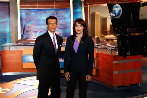 David Ono and Ellen Leyva on set after Eyewitness News at 6pm ...