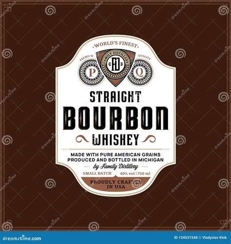 Bourbon label template stock vector. Illustration of logo - 134531548