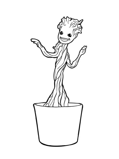 Groot is Dancing coloring page - Download, Print or Color Online for Free