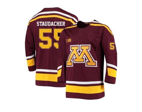 Men's Matt Staudacher Maroon Minnesota Golden Gophers Hockey Jersey - #55