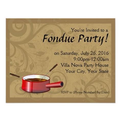 Fondue Party Invitations - Chocolate | Zazzle.com | Fondue party, Party ...