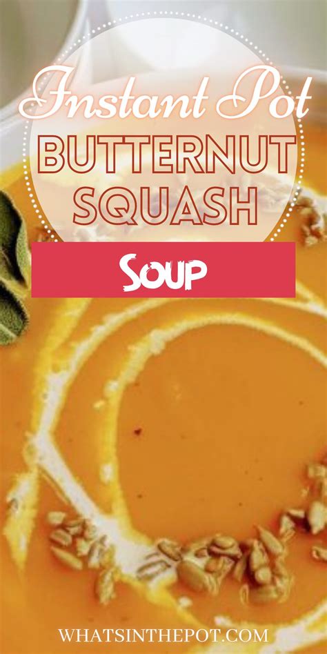 Easy Instant Pot Butternut Squash Apple Soup Recipe » What's in the Pot